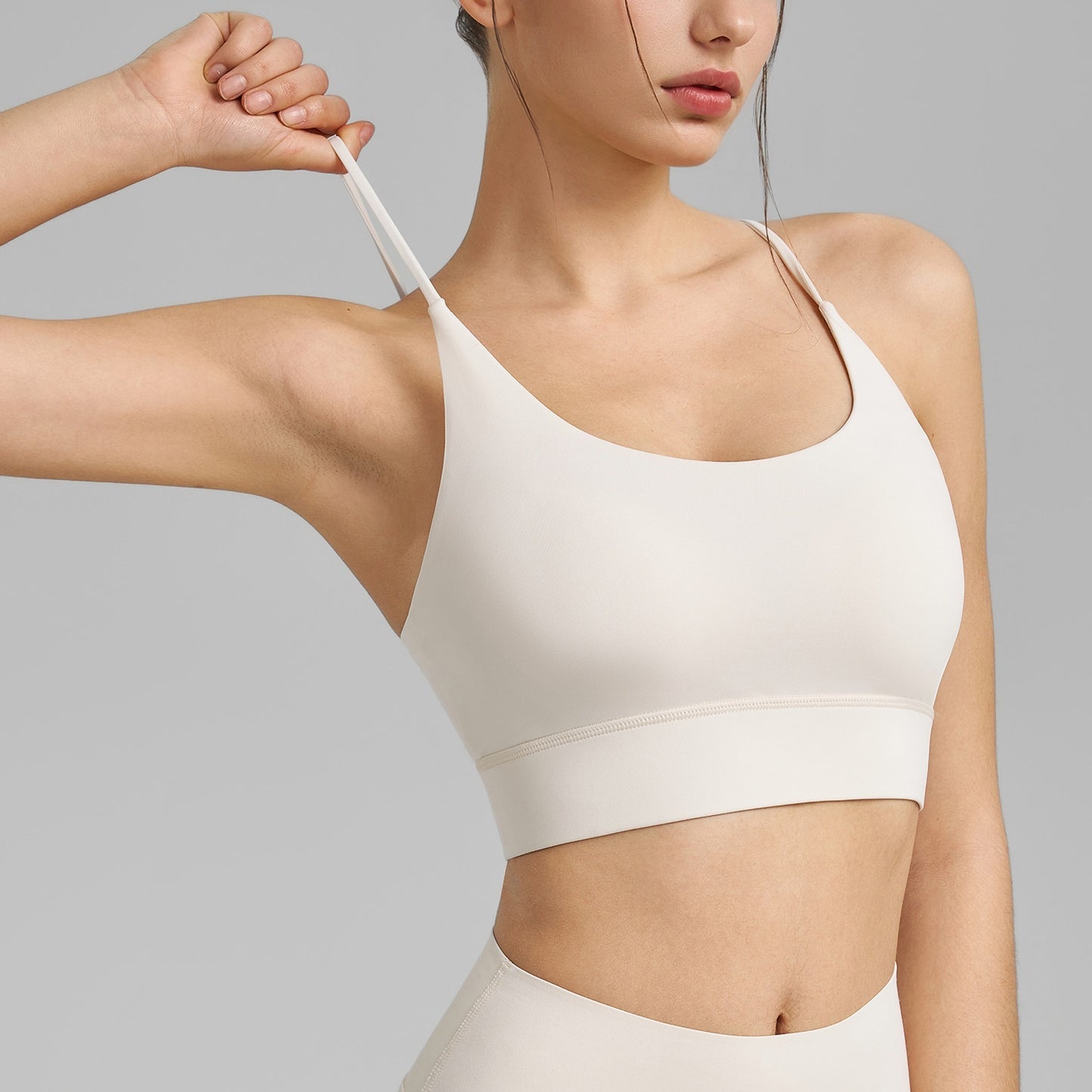 Thin Strap Yoga One-Piece Fixed Cup Sports Vest