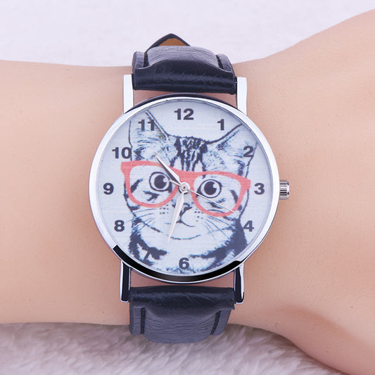 Cute Lady Simple Fashion Trendy Eyes Cat Digital Watch