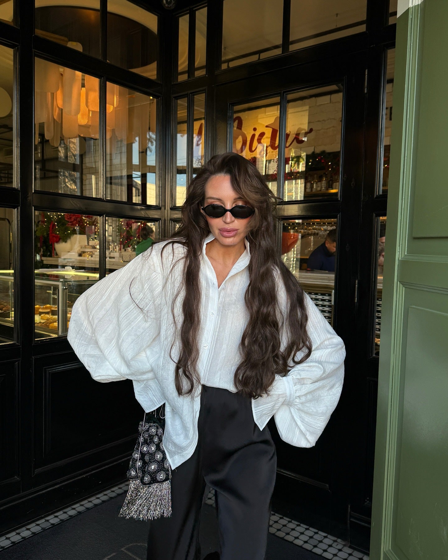 Bell Sleeve Lapel Long Sleeve Shirt
