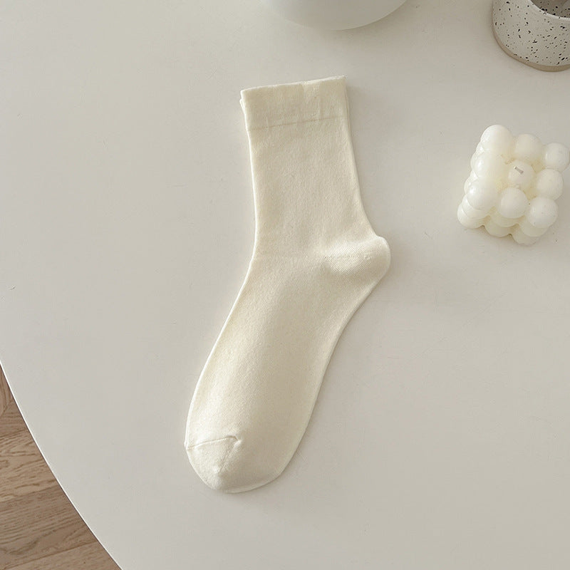 White Stacked Loose Mouth Socks
