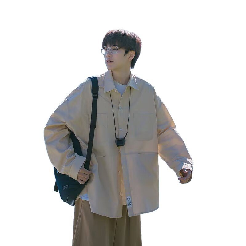 Casual Men's Retro SpringAutumn Workwear Shirt