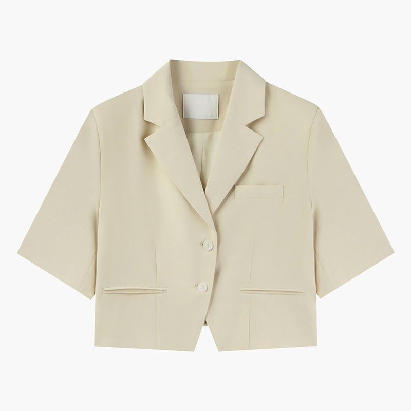 Women's Loose Short Polo Collar Short Suit Jacket