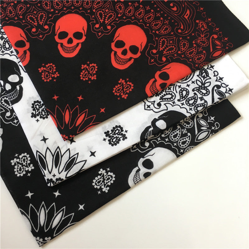 cotton  Kerchief Skull Print Scarf