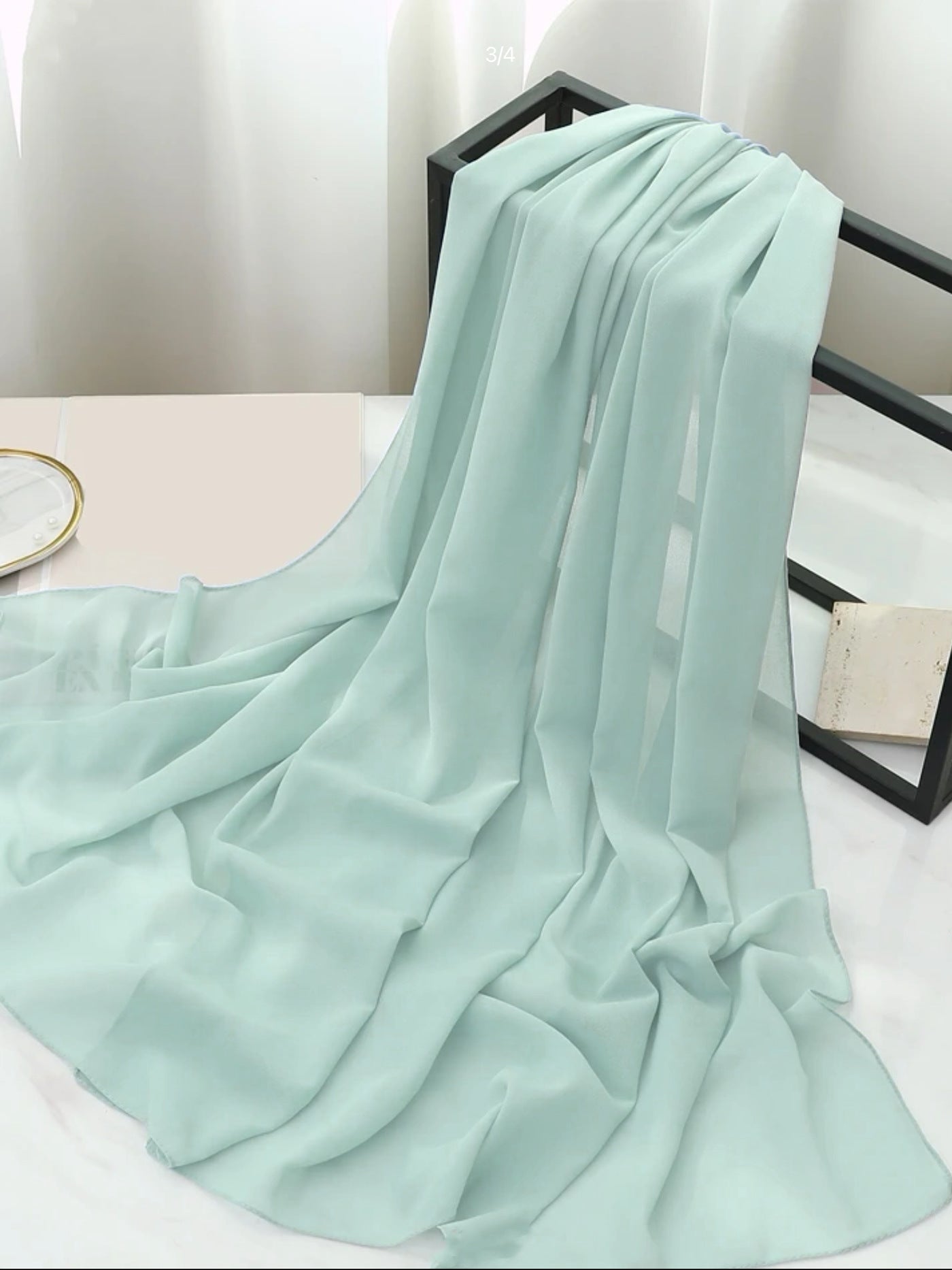 Ethnic Style High Quality Solid Color Hemp Chiffon Headscarf