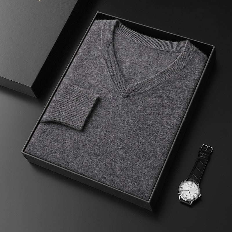 Cashmere Sweater Men's V-neck Loose