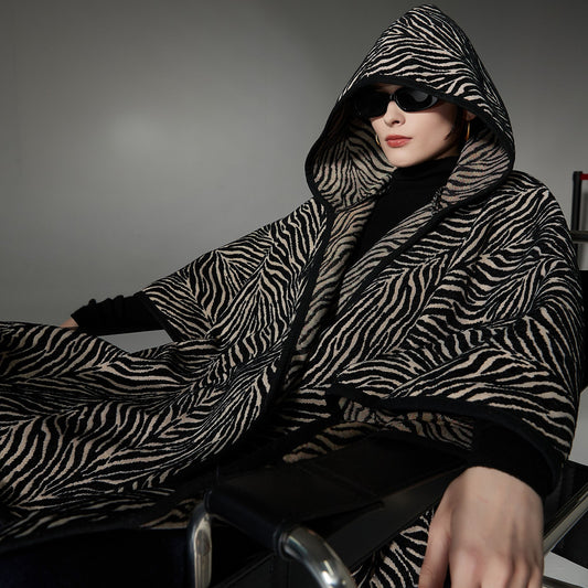 New Pattern Black Hoodie Cloak Shawl