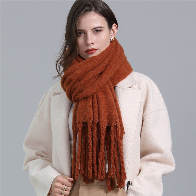 Ladies Fashion Lengthened Solid Color Scarf