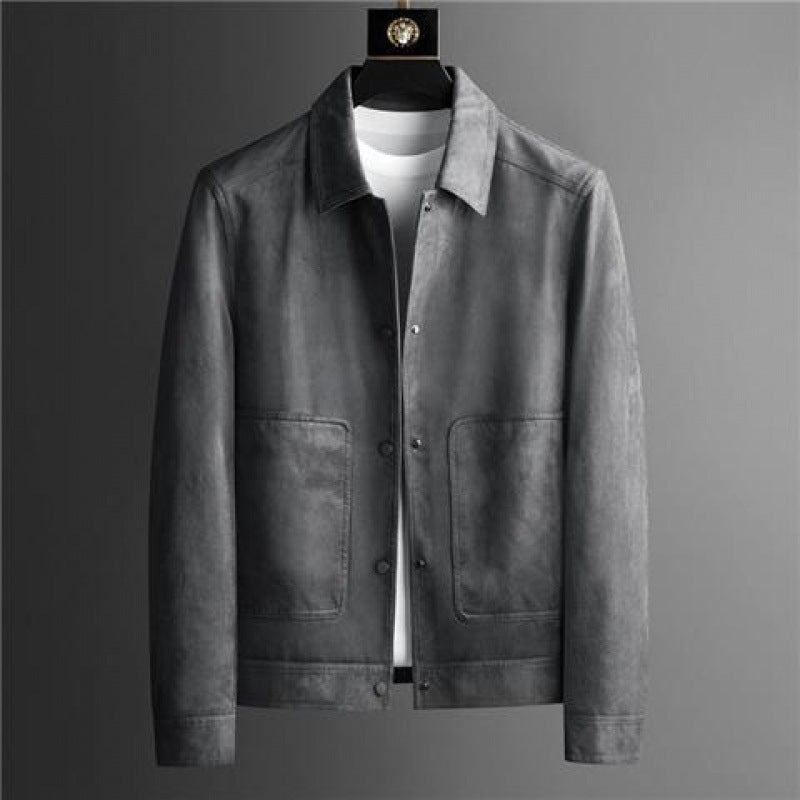 Brand High-grade Lapel Casual British Style Jacket Pu Shuai Easy Matching Clothes