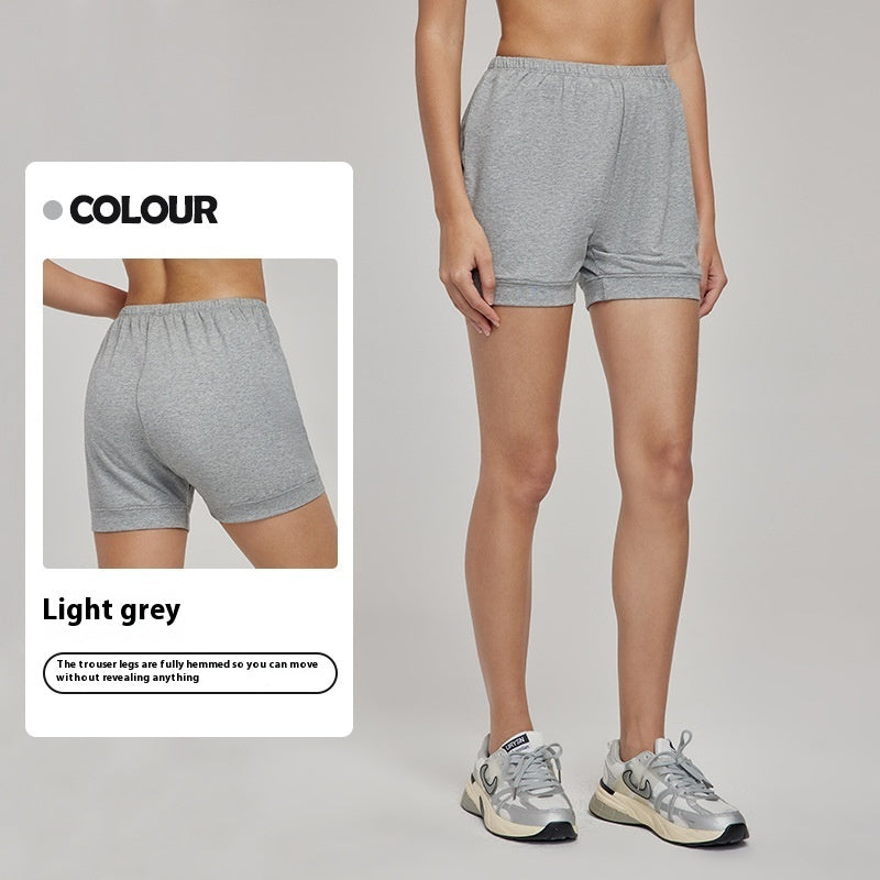 Solid Color Cotton Loose Breathable Workout Shorts