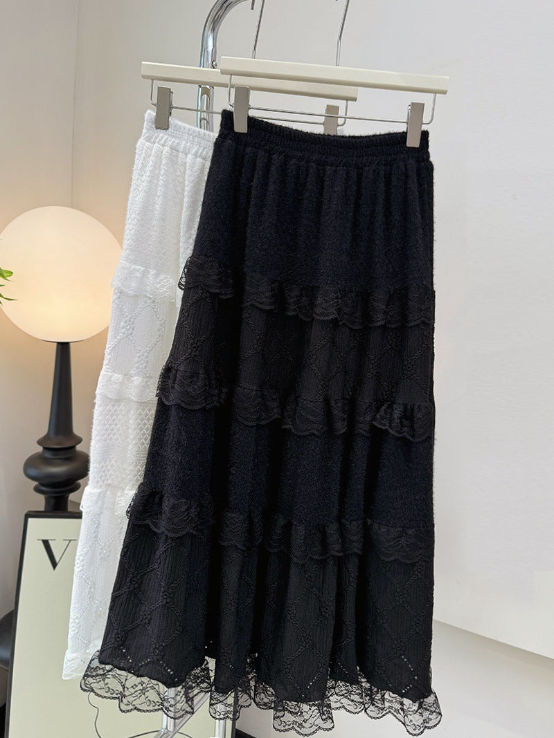 Lace Stitching Lace Hollow Cake Dress