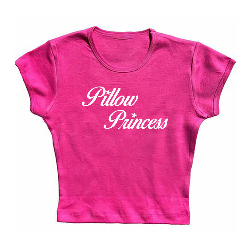 Punk Letter Print Cute Cropped Women's Short Sleeve