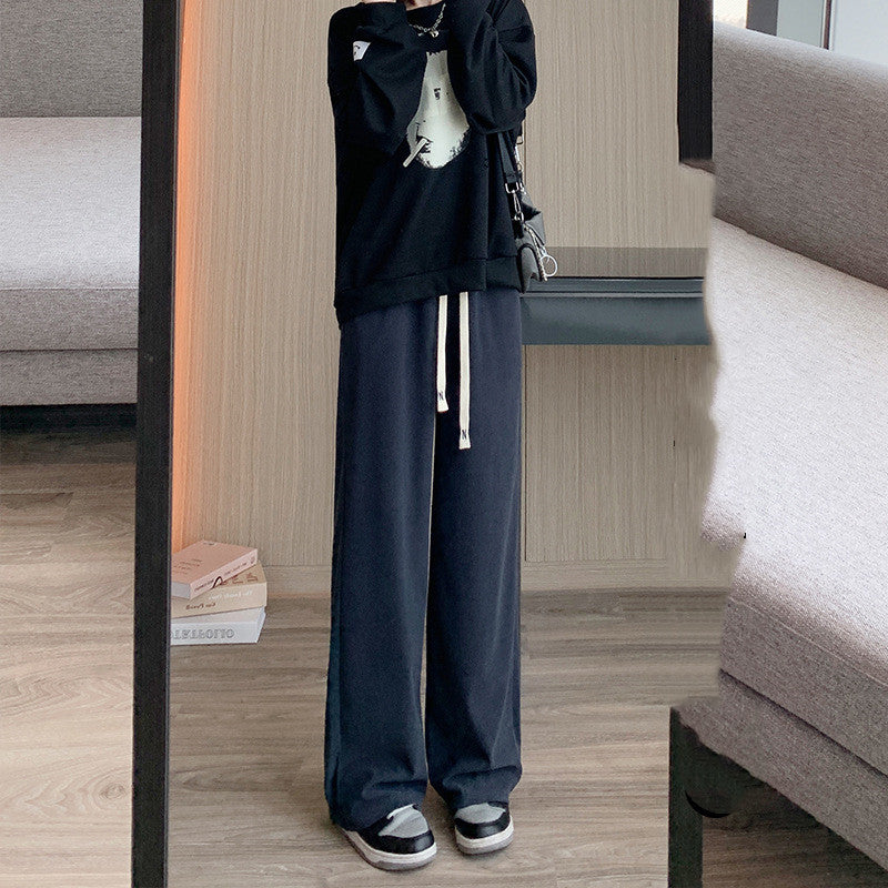 Women's High Waist Loose Straight Casual Knitting Pants