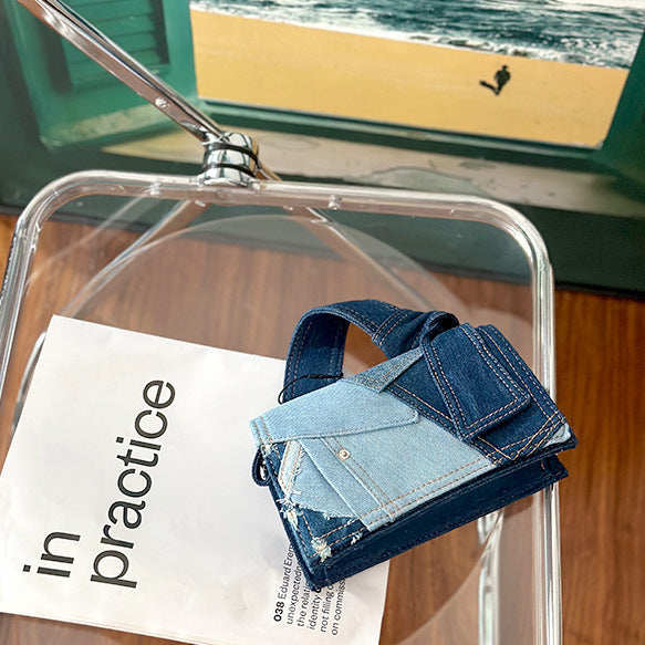 Denim Stitching Crossbody Bag Girls