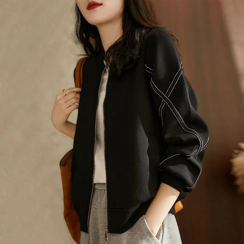 Retro Fashion All-match Loose Jacket Baseball Uniform Top