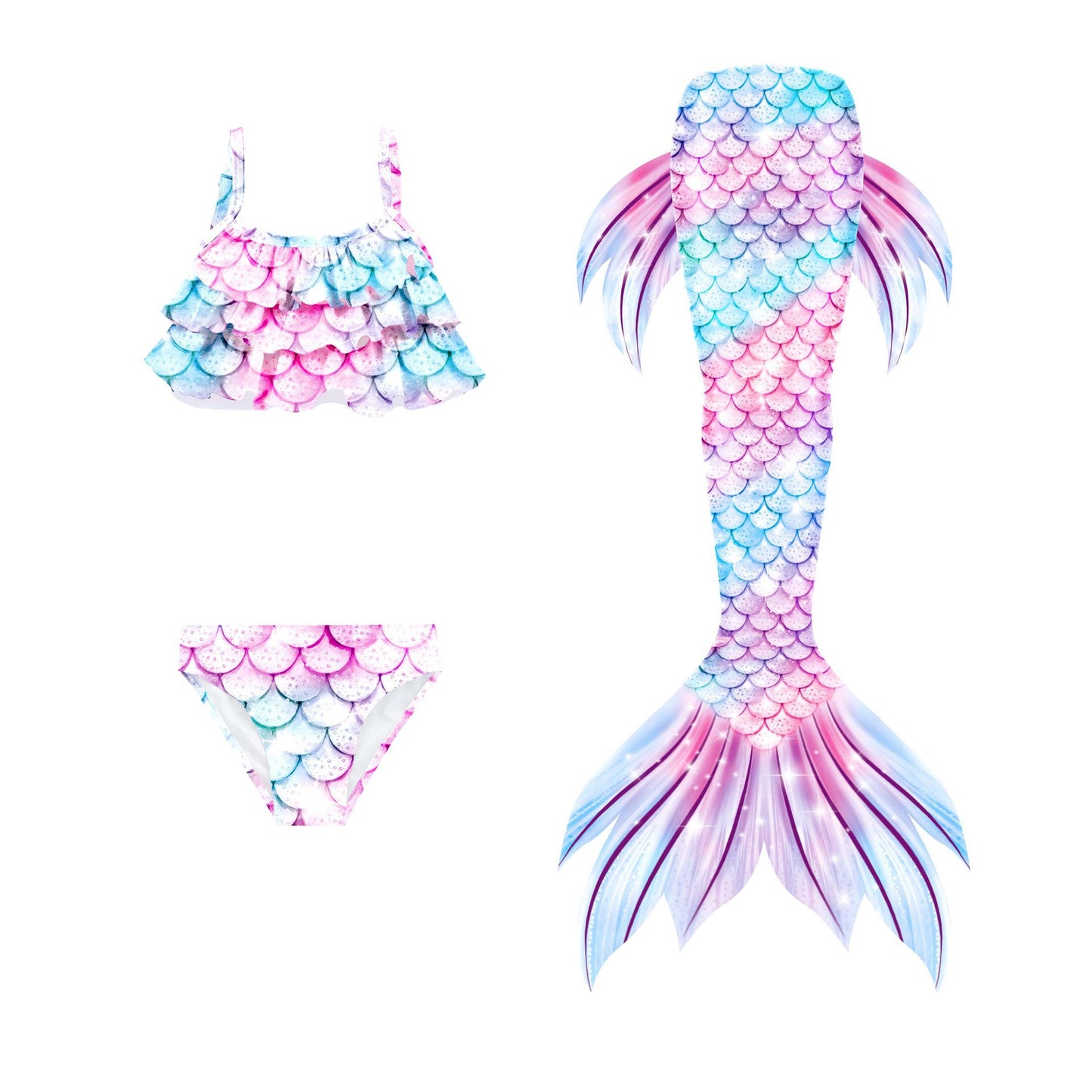 Mermaid Swimsuit Mermaid Tail Swimsuit Girls Swimwear Set Kids Onsen Swimsuit