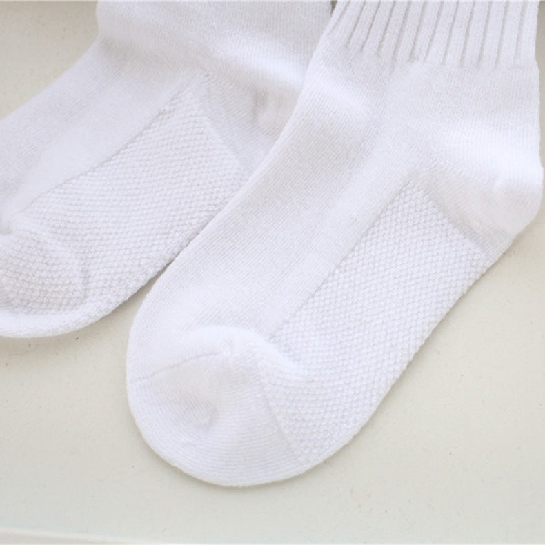 Pure Cotton Solid-color Versatile Comfortable Breathable Mid-calf Socks