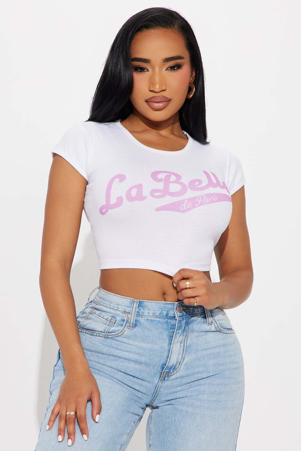 Rundhalset maven-bar Cropped T-shirt Kortærmet