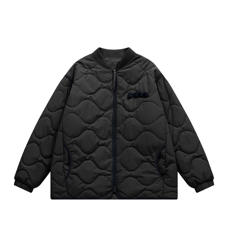 Japanese Loose Rhombus Quilted Intercotton Baseball Cotton-padded Jacket