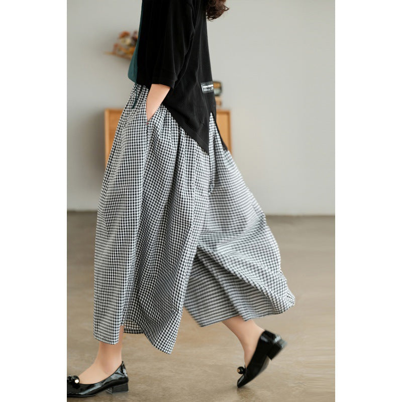Wide Leg Culottes Plus Size Loose Cotton And Linen Comfortable Casual Pants