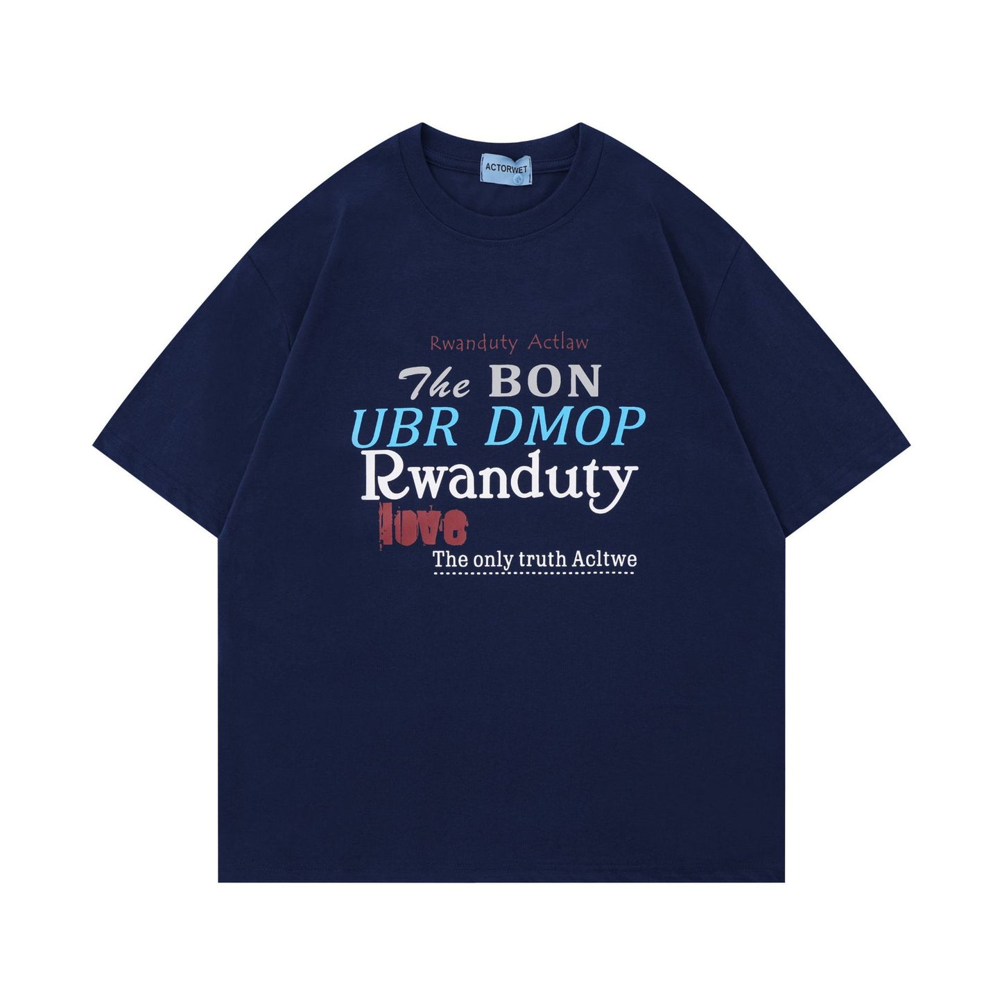 Retro Short Sleeve T-shirt Women's Letter Printing