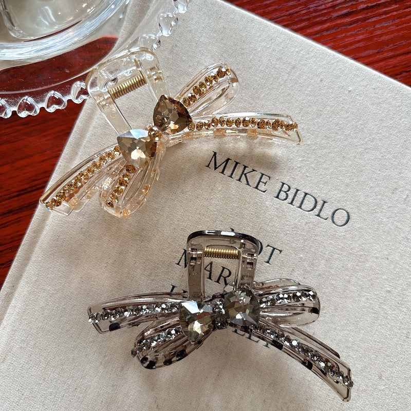 New Acrylic Crystal Bow Hair Clip For Women