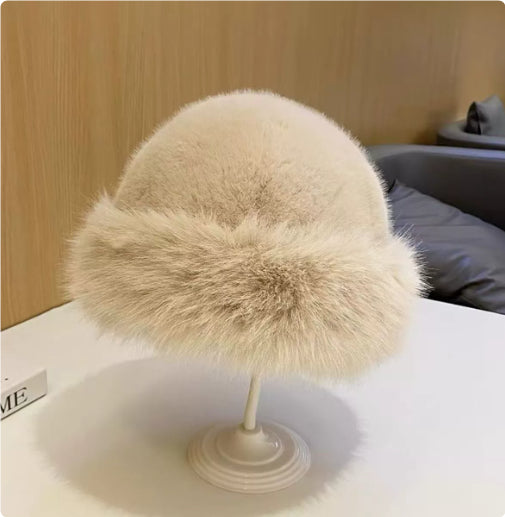Plush Cold-proof Mink Fur Bucket Hat Warm