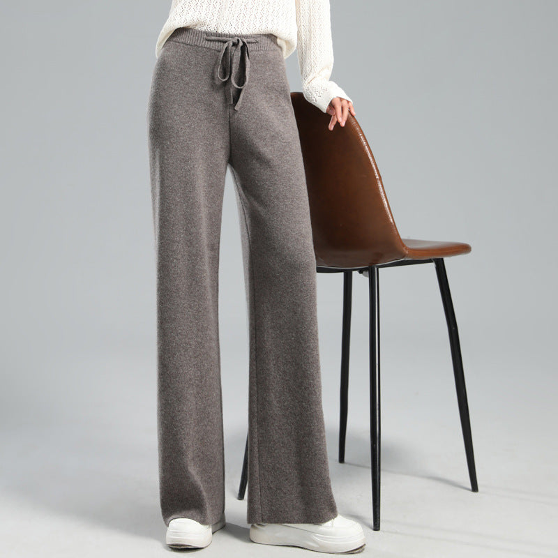Women's Fashionable Cashmere Knitted Wide-leg Pants
