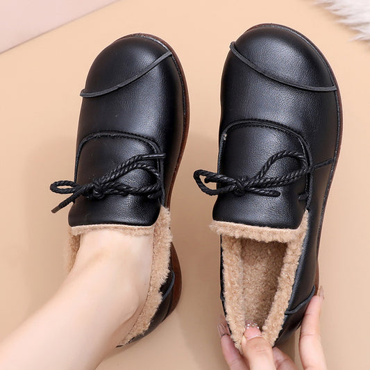 Flat Non-slip Slip-on Fleece-lined Warm Shoes