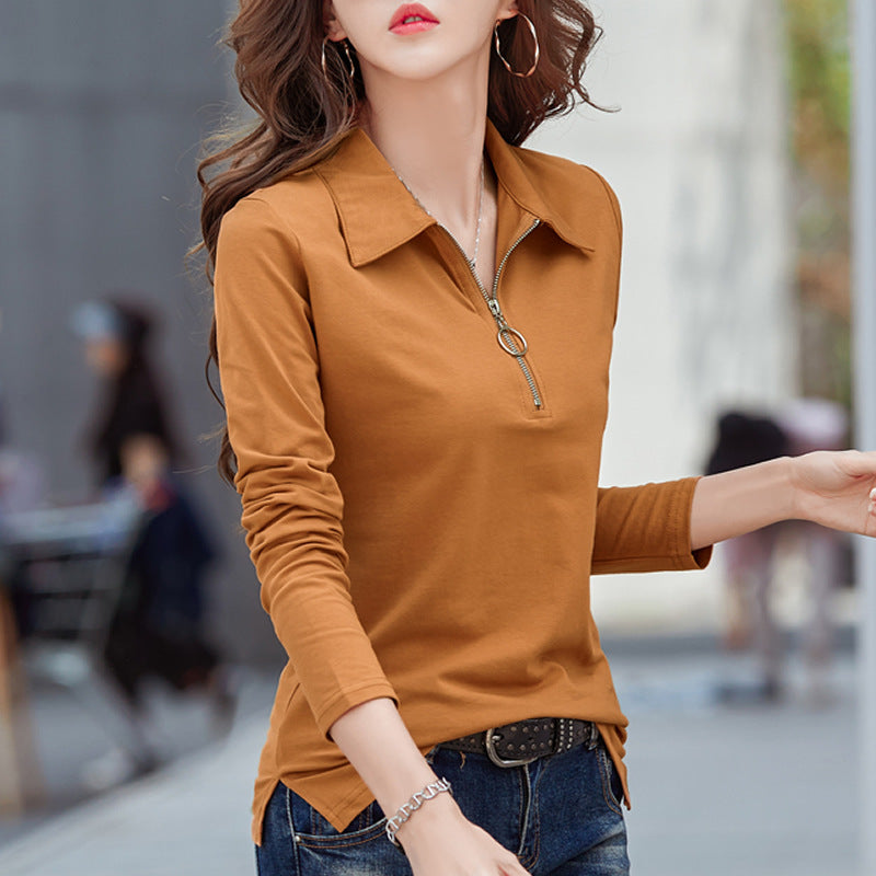Womens Stylish Casual Slim-fit Lapel Top