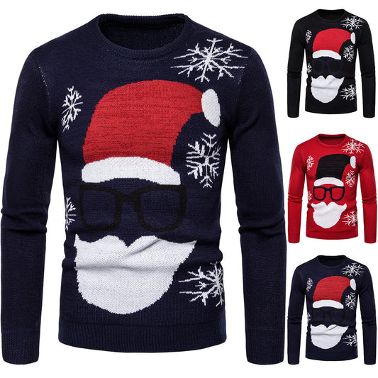 Elderly Printed Men's Knitted Bottoming Shirt