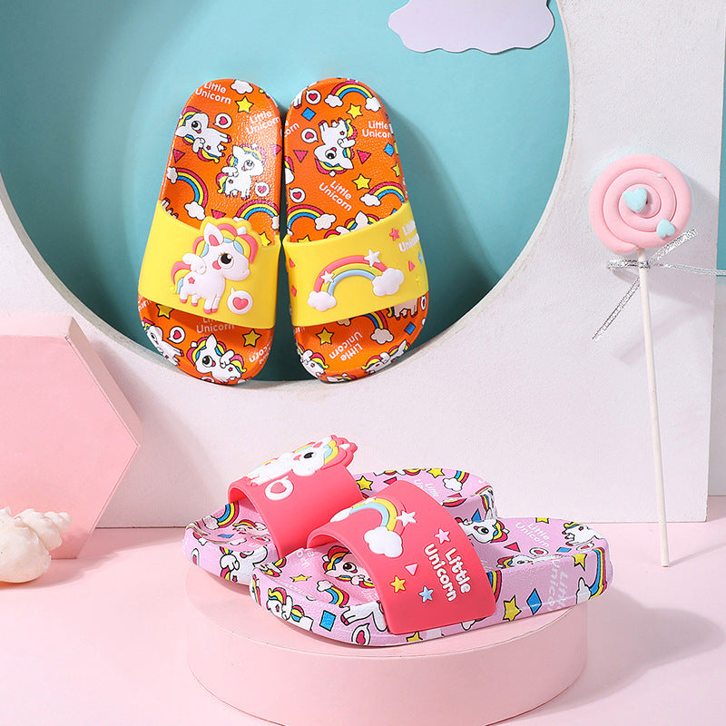 Lovely Boy And Girl Baby Slippers Rainbow