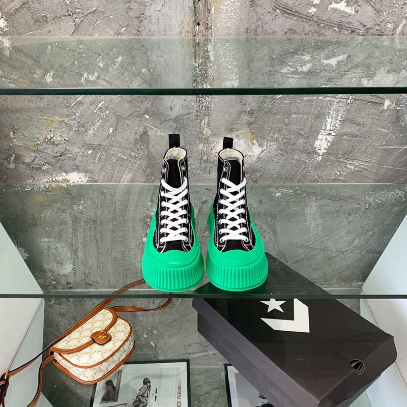 Women's Low-top Strappy Platform Platform Casual High-top Canvas Shoes