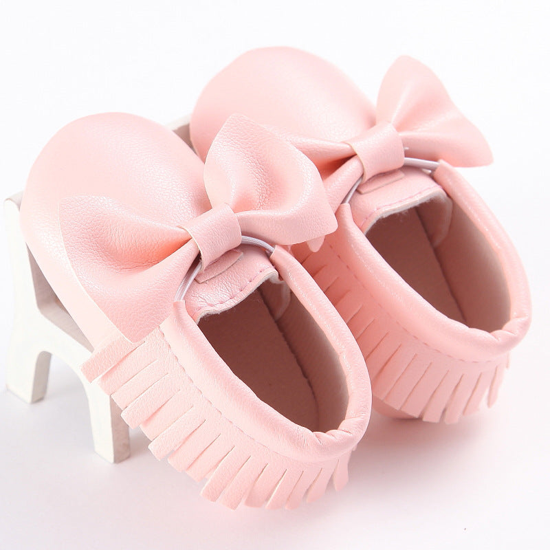 Spring And Autumn New 0-1 Years Old Boys And Girls Baby Shoes Tassel Pu Bottom Non-slip Casual Baby Shoes