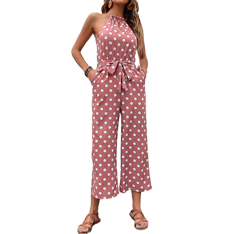 Loose Wide-leg Fashion Polka-dot Jumpsuit