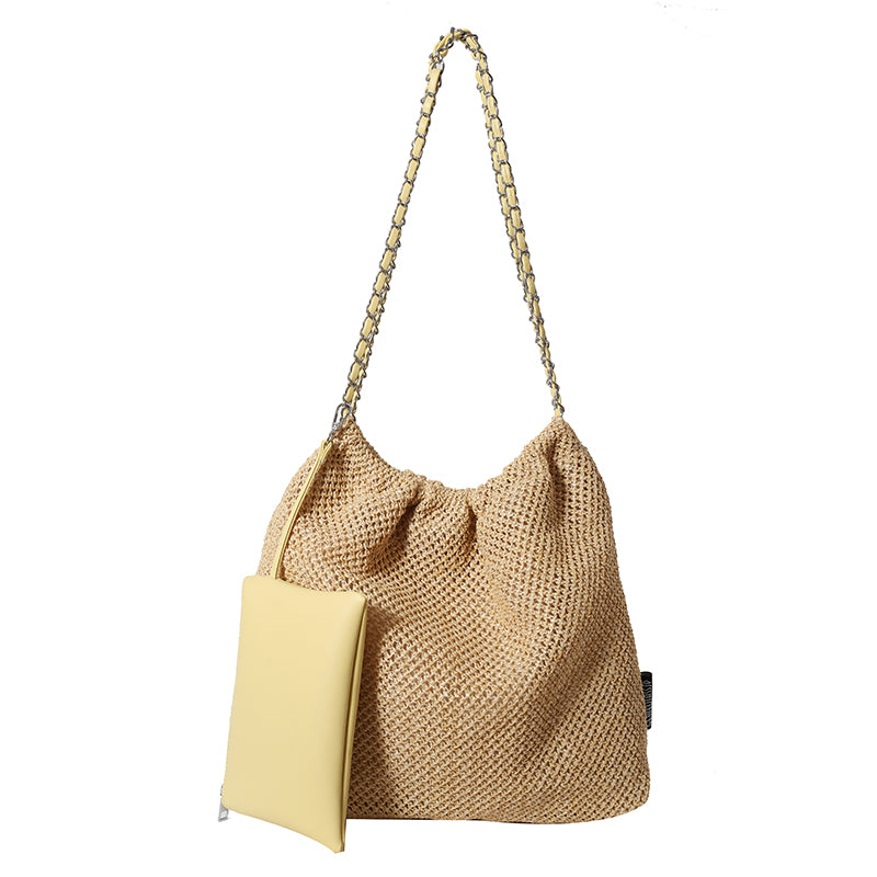 Straw Woven Bag Versatile Chain Crossbody