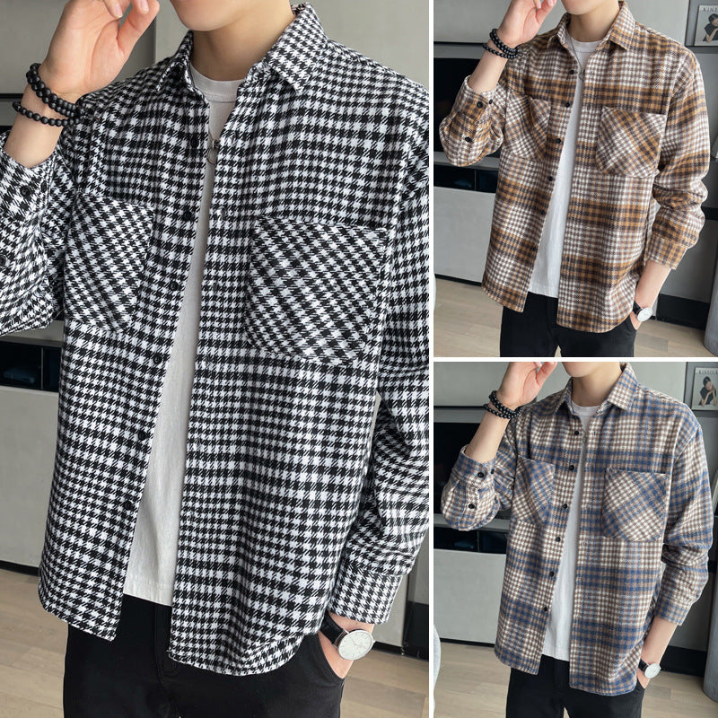 Men's Plaid Shirt With Long Sleeves