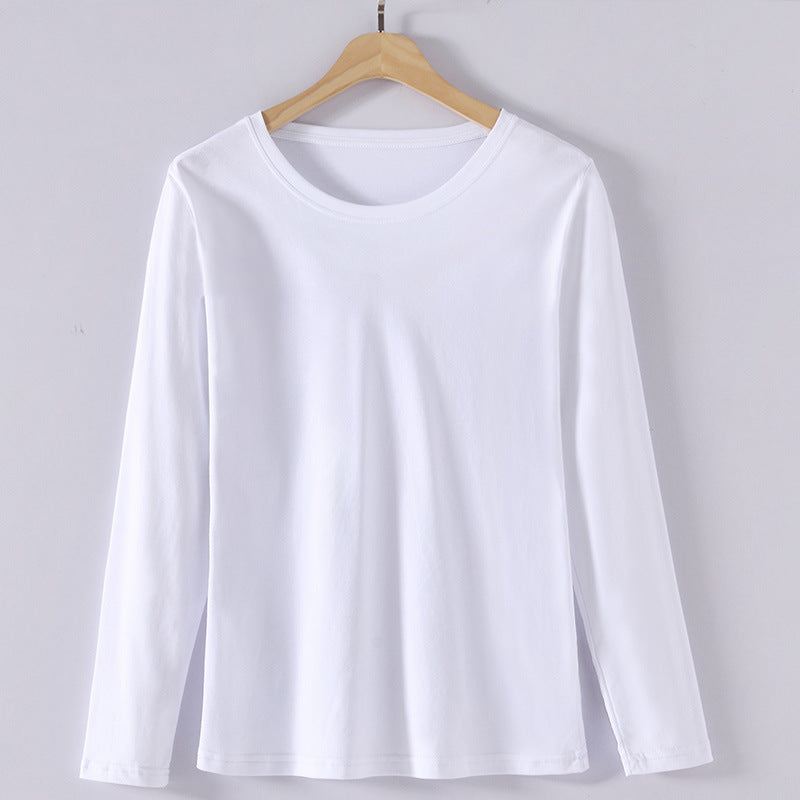Mercerized Cotton Trendy Women's T-shirt Long Sleeve