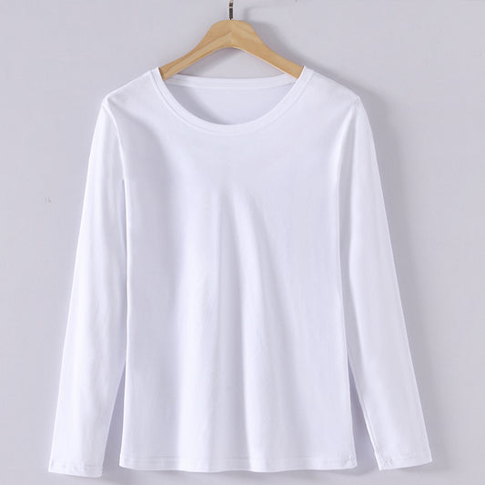 Mercerized Cotton Trendy Women's T-shirt Long Sleeve