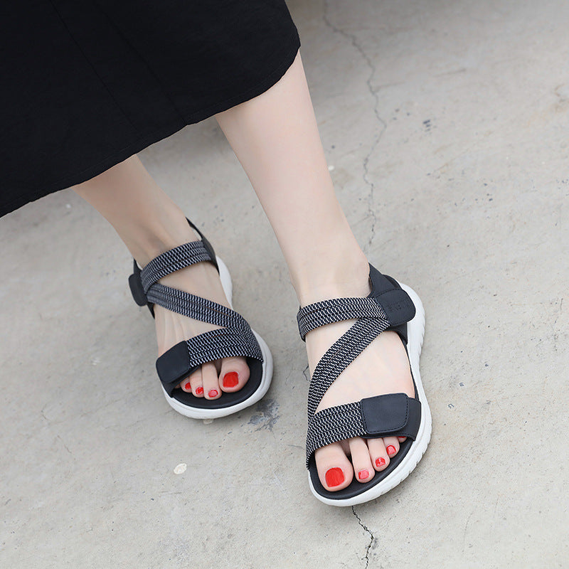 Lightweight Sporty-style Comfortable Elastic-band Plus-size Sandals