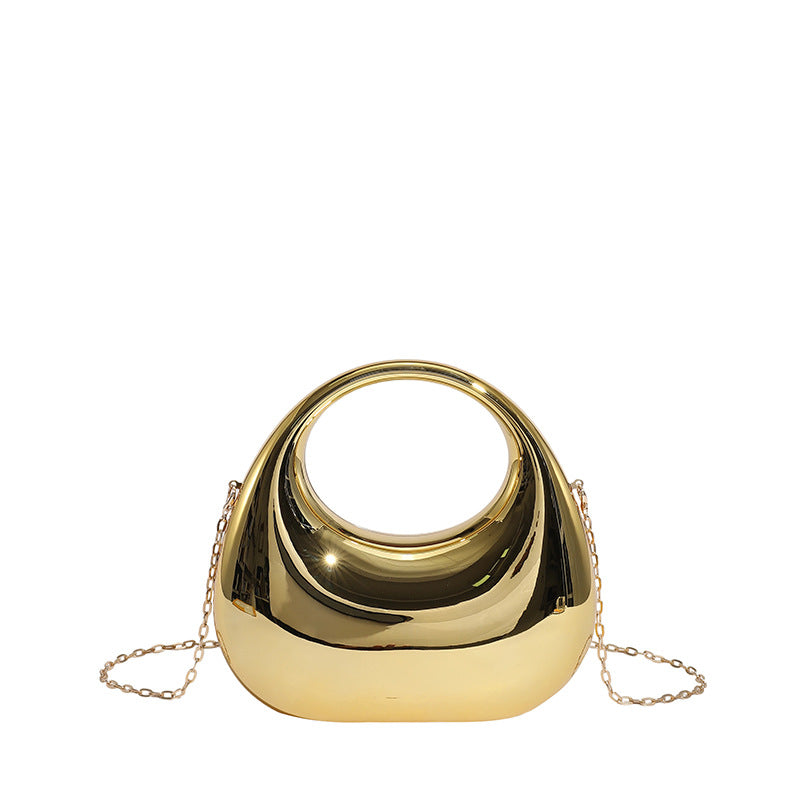 Womens Evening Handbag With A Moon-shaped Underarm Design  Acrylic Box Bag,