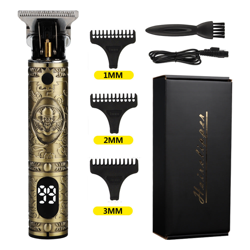 Shaving Head  Carving And Pushing White Electric Clippers