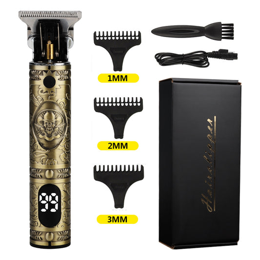 Shaving Head  Carving And Pushing White Electric Clippers