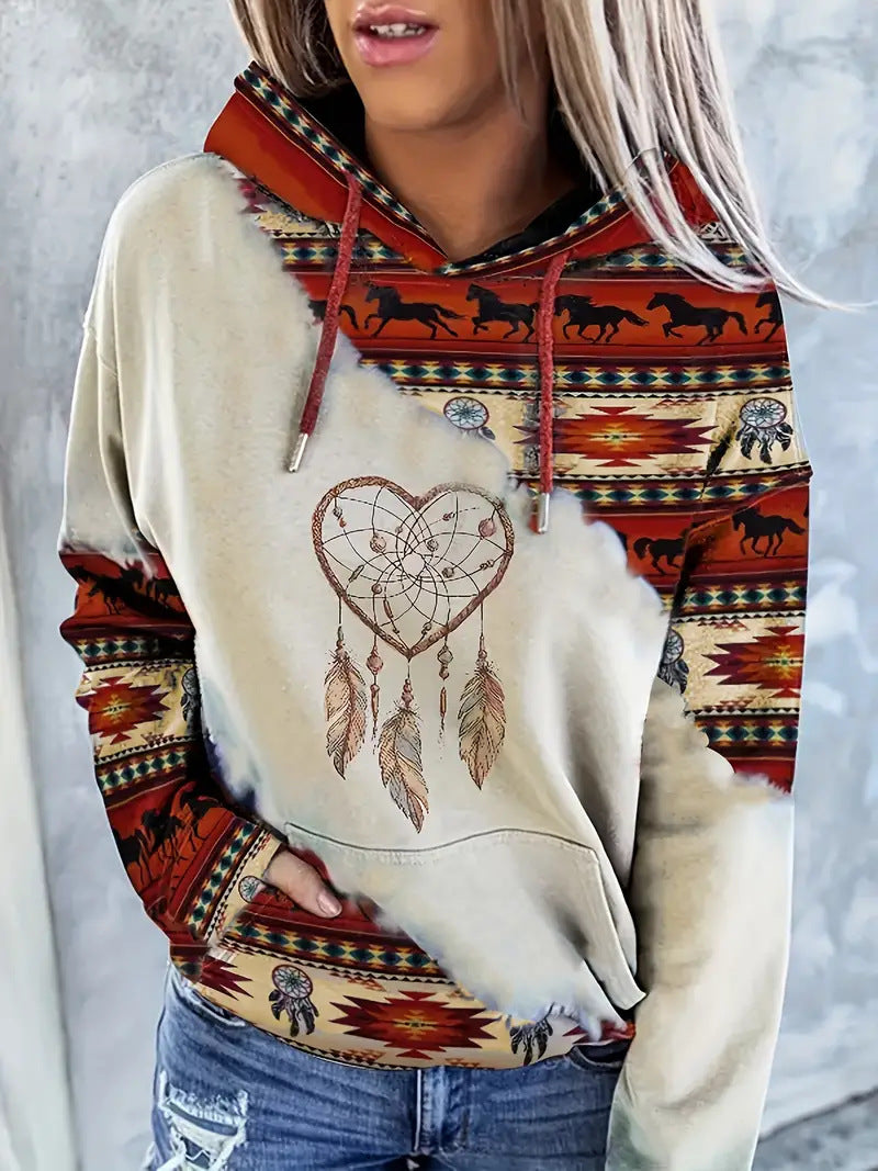 Women's Hoodie Fashionable Ethnic Style Casual Sports Hoodie