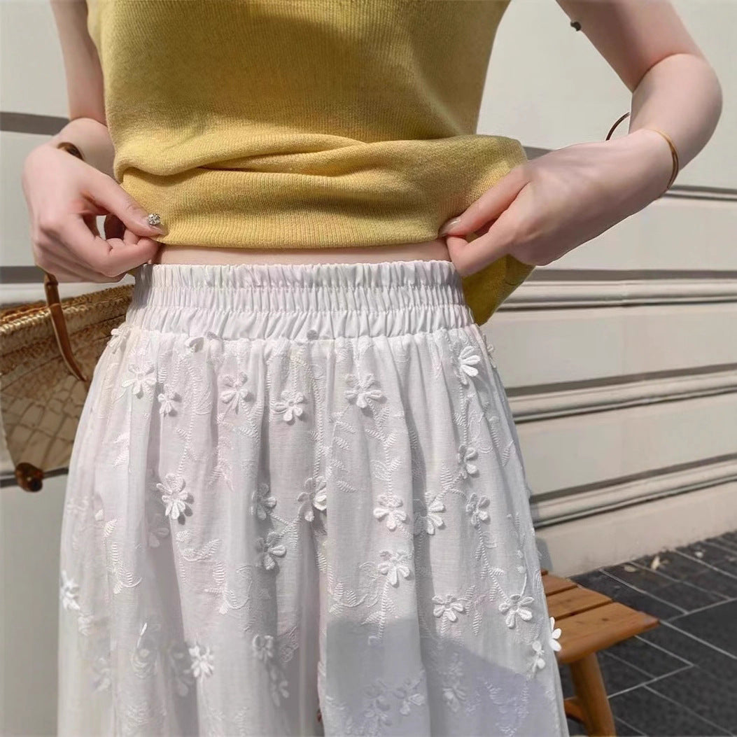 Stylish 3D Floral-embroidered Midi Dress