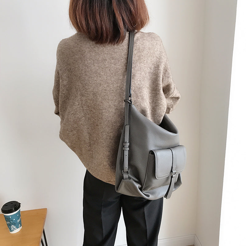 Women's New Versatile Leather Large Capacity Shoulder Bag