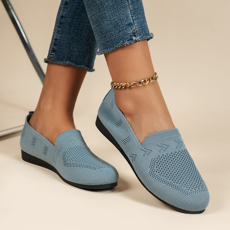Women's Plus Size Round Toe Flat Bottom Casual Shoes