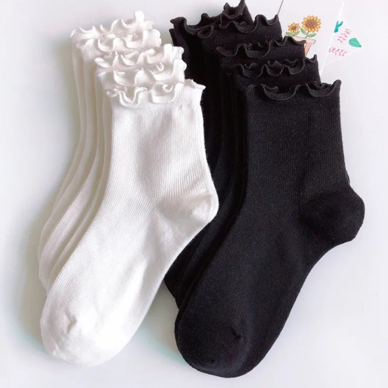 Japanese Style Wooden Ear College Style Tube Socks