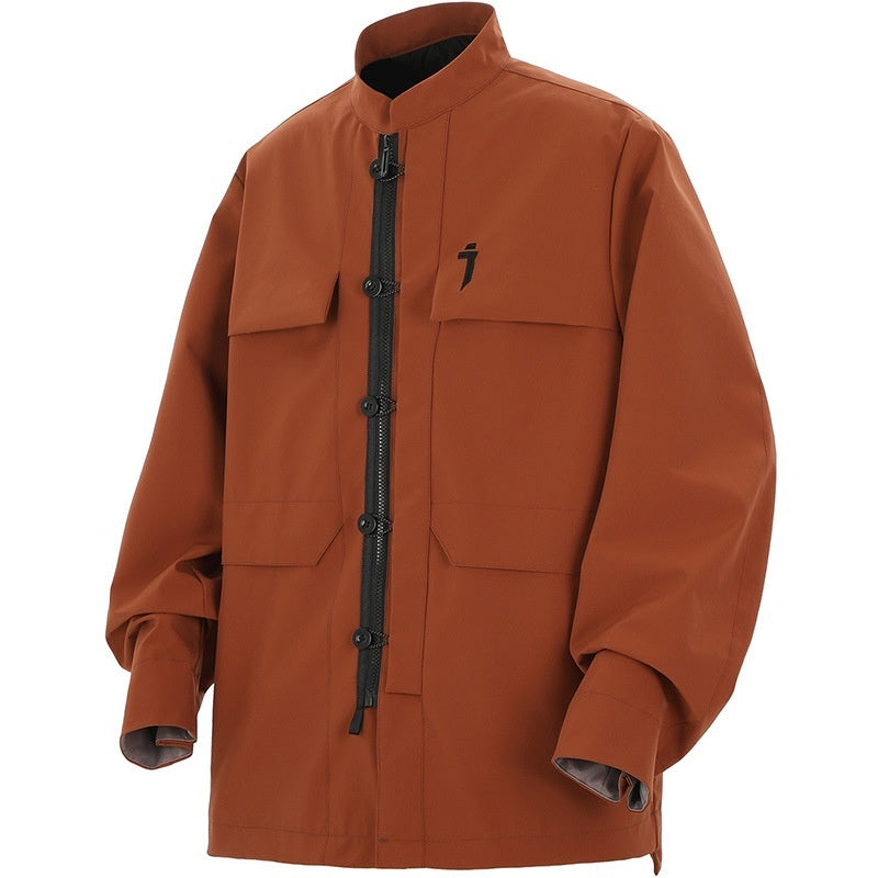New Chinese Style Stand Collar Functional Jacket Men's Loose Casual Chinese Style Coat