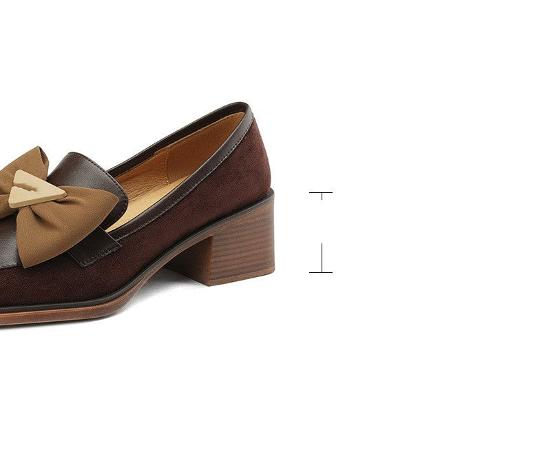 Design Feel Of Square Toe Thick Heels Women's Shoes
