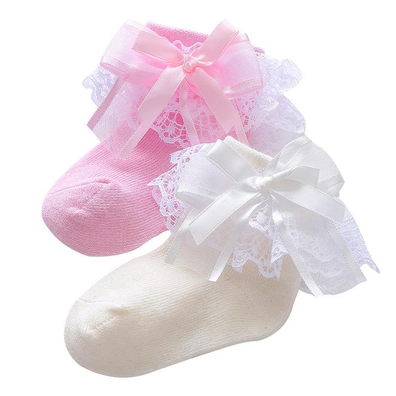 Lace Cute Bow Dance Girls Socks